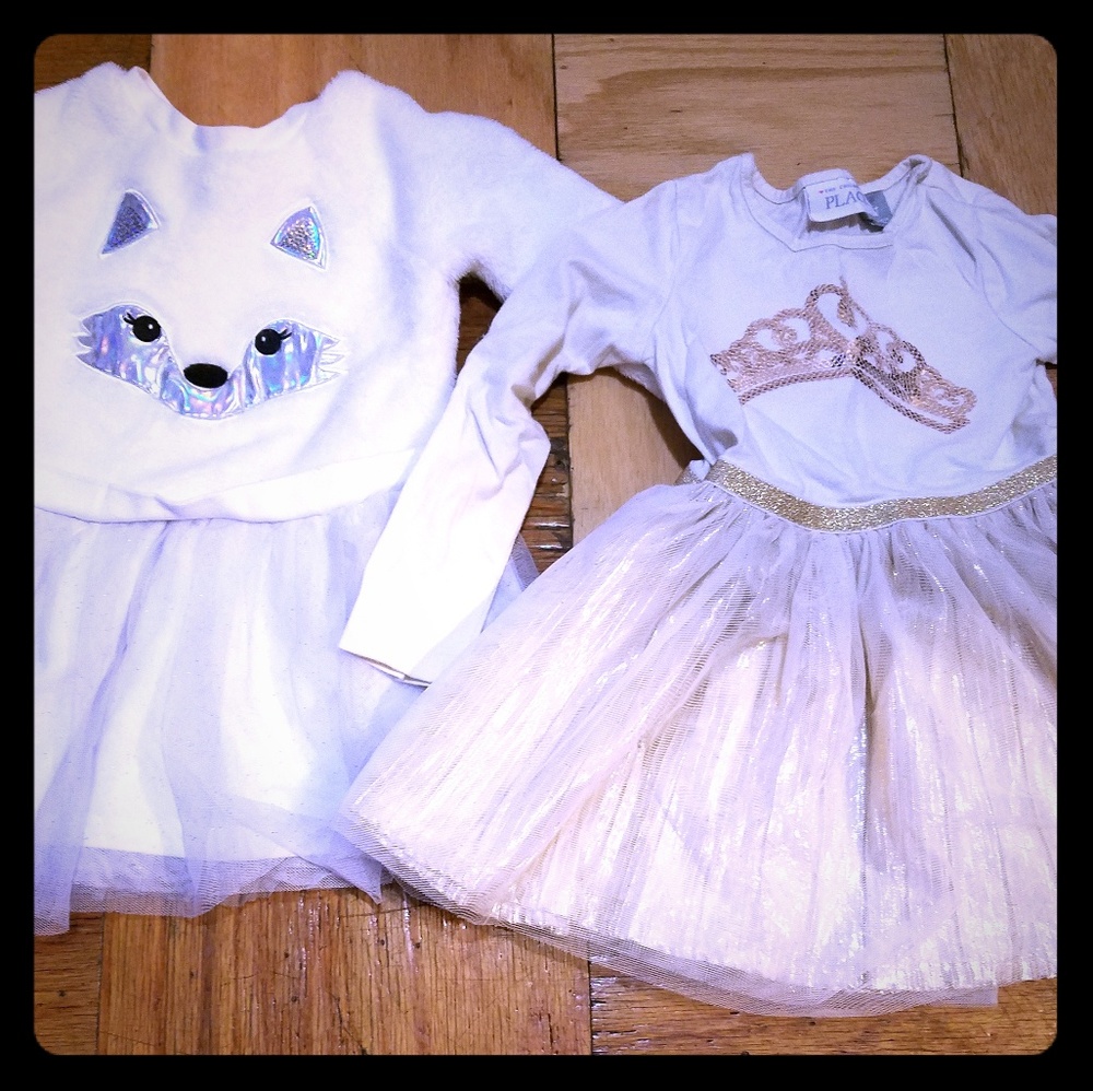 2 pairs of toddler girl long sleeve tutu dresses